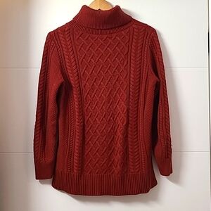 Banana Republic Cable Knit Turtleneck Tunic Sweater